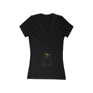 Women's Jersey Short Sleeve Deep V-Neck Tee