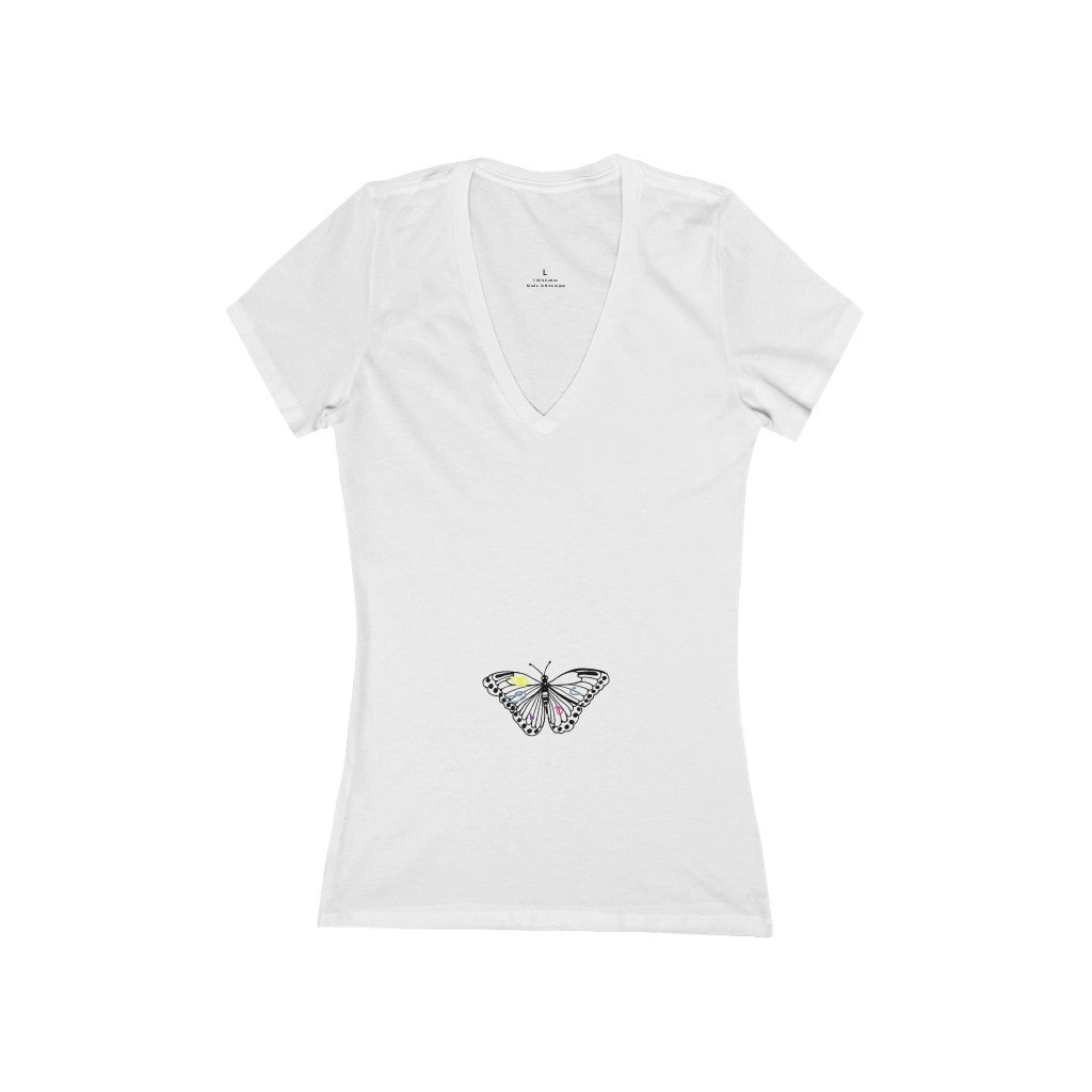 Women's Jersey Short Sleeve Deep V-Neck Tee