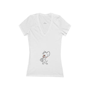 Women's Jersey Short Sleeve Deep V-Neck Tee