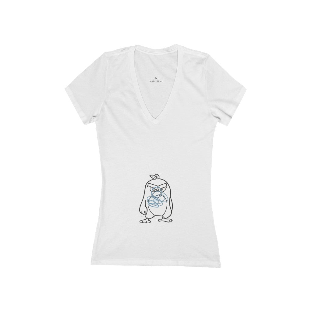 Women's Jersey Short Sleeve Deep V-Neck Tee