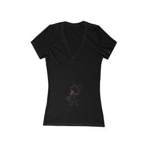 Women's Jersey Short Sleeve Deep V-Neck Tee