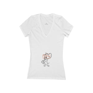 Women's Jersey Short Sleeve Deep V-Neck Tee