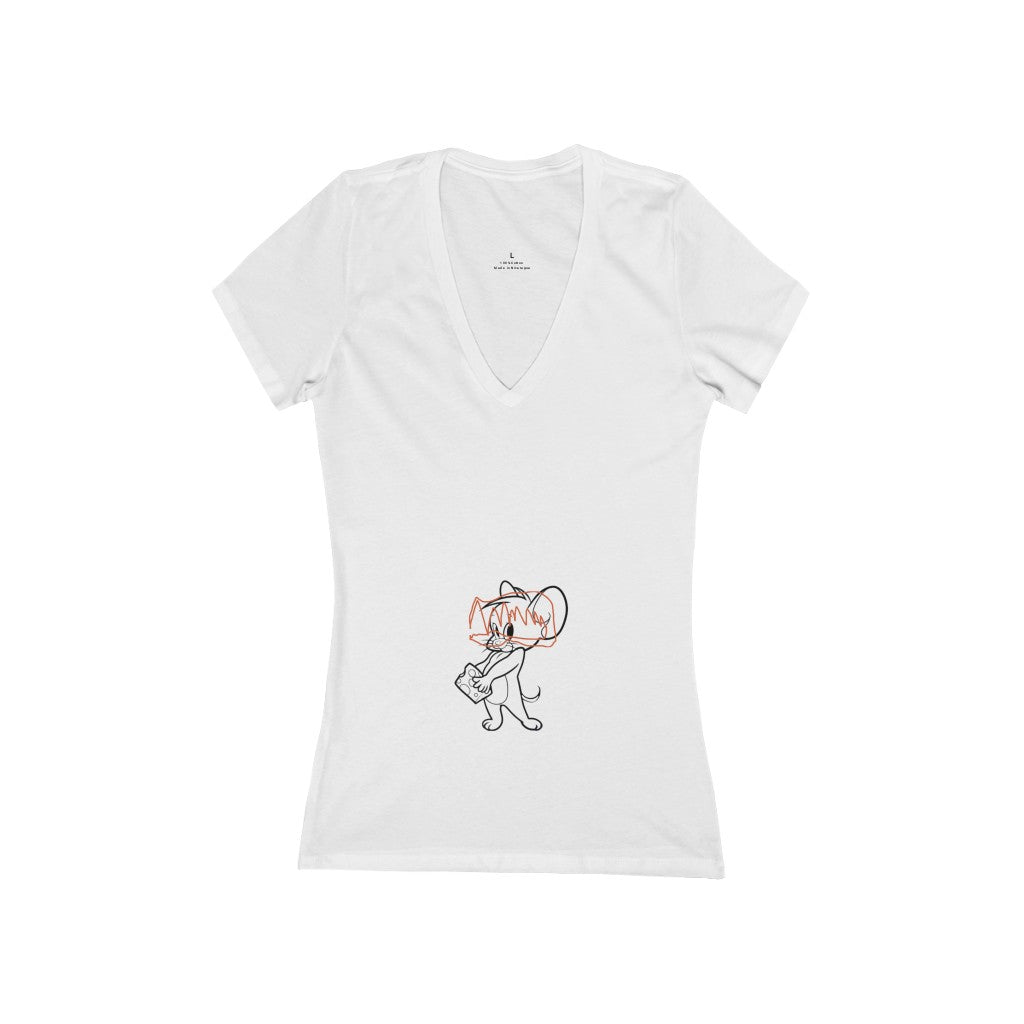 Women's Jersey Short Sleeve Deep V-Neck Tee