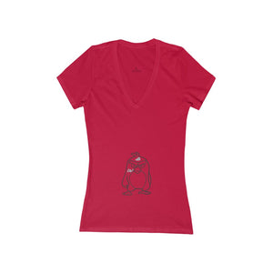 Women's Jersey Short Sleeve Deep V-Neck Tee